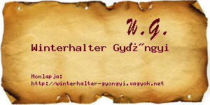 Winterhalter Gyöngyi névjegykártya