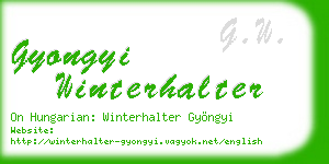 gyongyi winterhalter business card